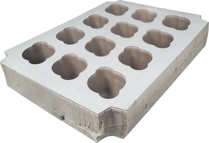 EB Box - 14" x 10" x 4" White 12 Pack Regular Cupcake Box, Pack of 100 - EB5284I