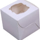 EB Box - 4" x 4" x 4" White 1 Pack Window Cupcake Box, Pack of 100 - EB5279A