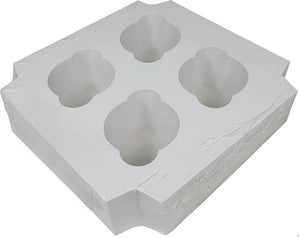 EB Box - 7" x 7 " x 4" White 4 Cupcake Insert, 100/Cs - 5281I