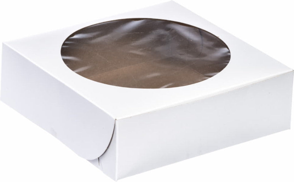 EB Box - 8" x 8" x 2.5" Cake Boxes With Cello Window, 250/Bn - 100195