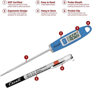 Escali - Blue Gourmet Digital Thermometer - DH1-U