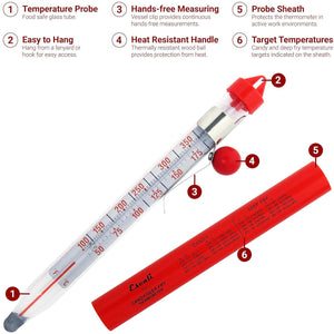 Escali - Candy/Deep Fry Thermometer with Glass Tube - AHC3