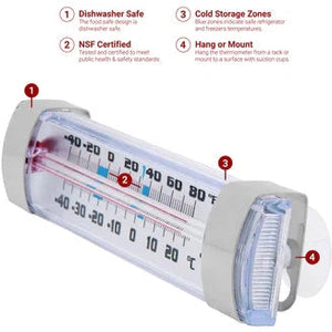 Escali - Shatter Proof Glass Refrigerator/Freezer Thermometer - AHF2