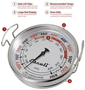 Escali - Stainless Steel Extra Large Grill Surface Thermometer - AHG2