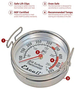 Escali - Stainless Steel Grill Surface Thermometer - AHG1