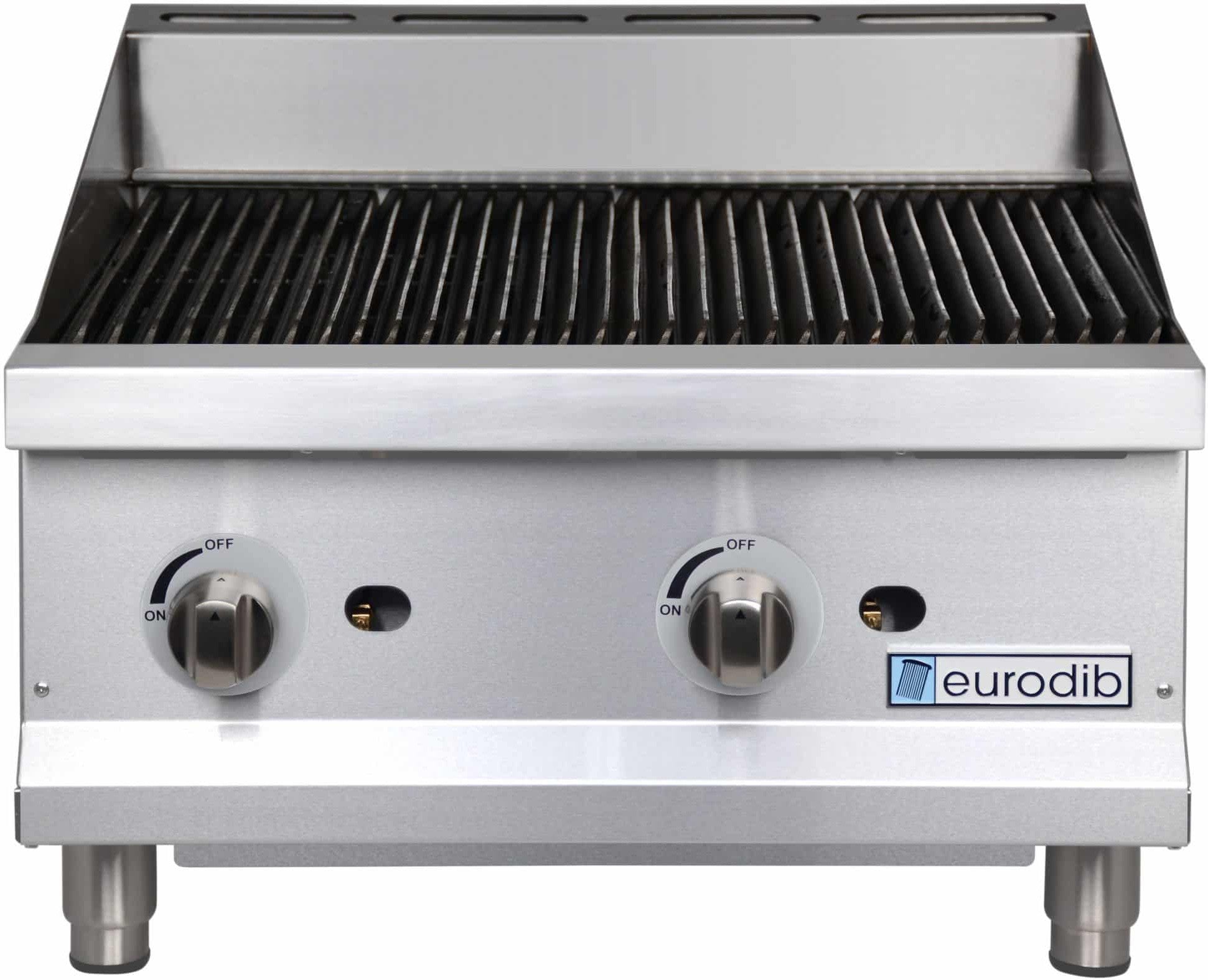 Eurodib - 36" Countertop Gas Charbroiler with 3 U-Shaped Burners and Radiant Heat - T CBR36