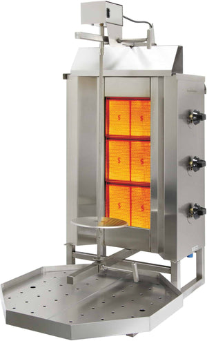 Eurodib - Vertical Gas Broiler with 3 Double Burners (Gyro / Shawarma) - VGB3