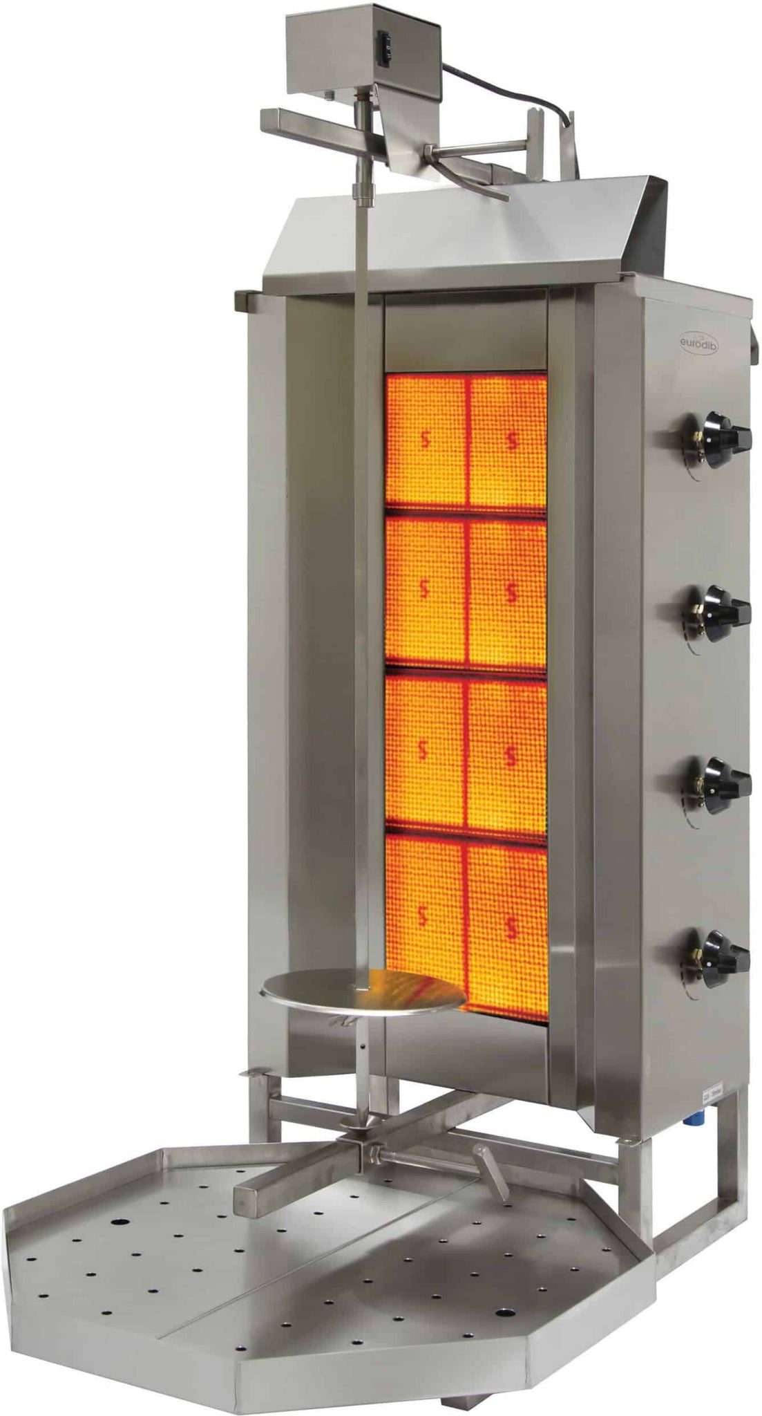 Eurodib - Vertical Gas Broiler with 4 Double Burners (Gyro / Shawarma) - VGB4