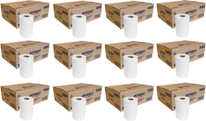 Everest Pro - 305 Feet White Roll Towel, Pack of 12 - HWT350W