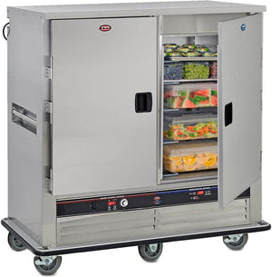 FWE - 120V 3/4 Height Dual Zone Refrigerated Heated Holding Cabinet with 2 Solid Door and 14 Pans - UHRS-7-7 (Special Order 4-6 weeks)