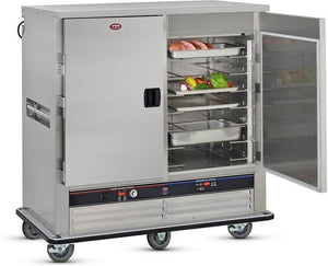 FWE - 120V 3/4 Height Dual Zone Refrigerated Heated Holding Cabinet with 2 Solid Door and 14 Pans - UHRS-7-7 (Special Order 4-6 weeks)