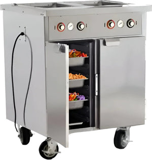 FWE - 120V 35" Handy Line Serving Cabinet with 2 Wells - HLC-2W6-7H-14-DRN (Special Order 4-6 weeks)