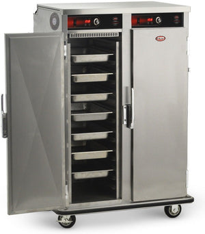 FWE - 120V Full Height Insulated Split Cavity Mobile Heated Cabinet with 32 Pans Capacity and Top-Mounted Heating System - PST-16-16