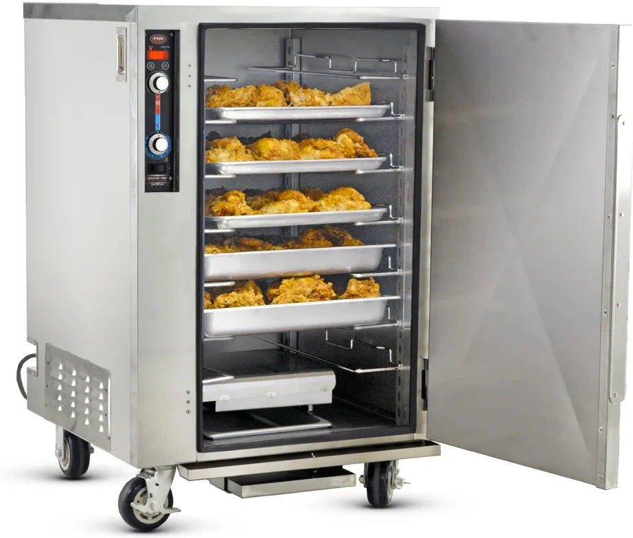 FWE - 120V Half Height Insulated Mobile Heated Cabinet with Moisture-Temperature system and 7 Pan Capacity - MTU-7