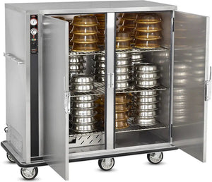 FWE - 120V Holds (120) 12" Covered Plate Capacity Heated Banquet Cabinet with Double Doors - P-120-2-XL