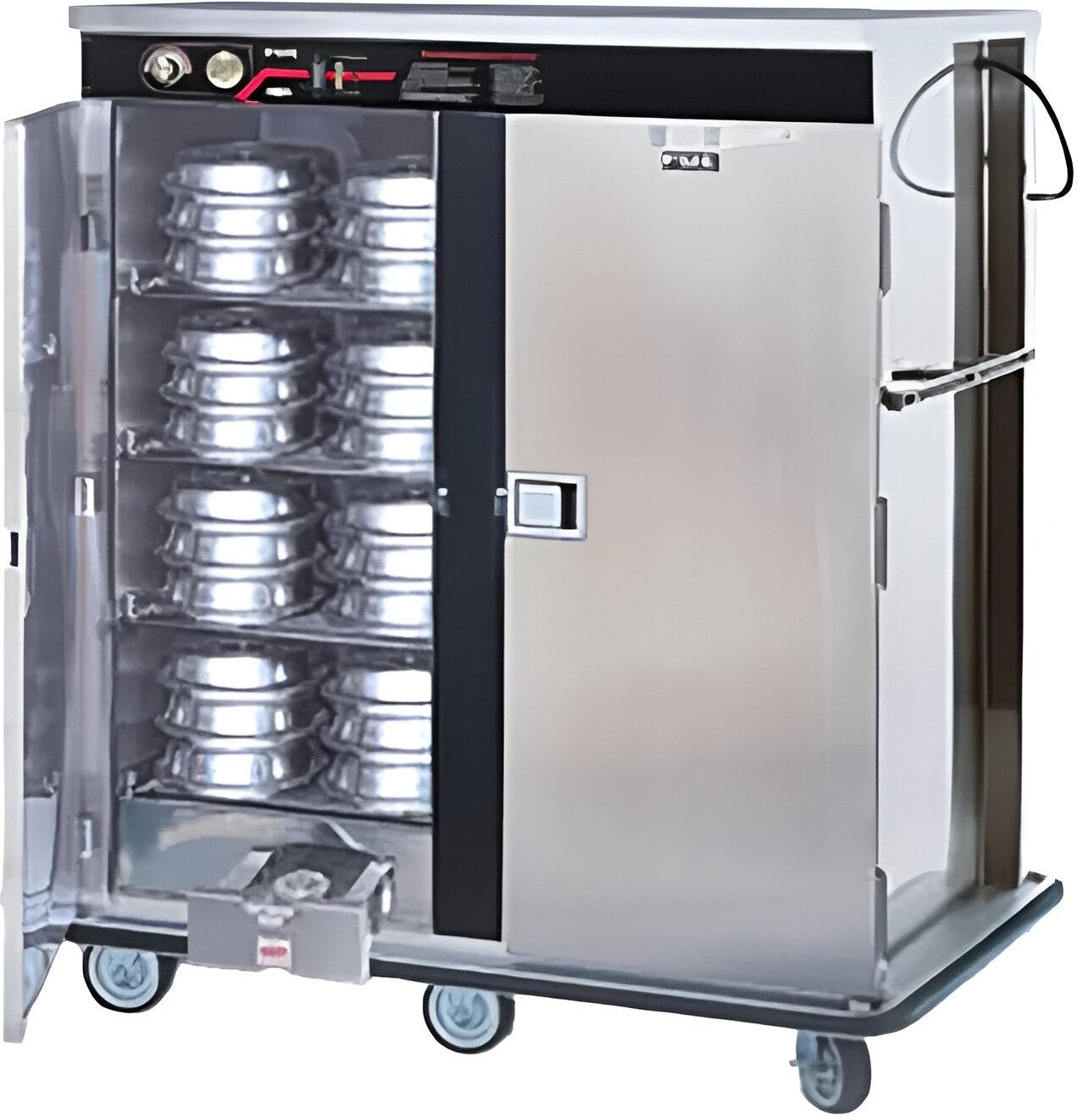 FWE - 120V Holds (96) 13.25" Covered Plates Heated Meal Delivery Cart - E-960-XXL (Special Order 4-6 weeks)