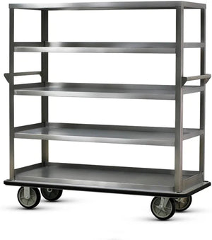 FWE - 1600 lbs Capacity Stainless Flat Edges Queen Mary Cart with 6 Levels - UC-609-62