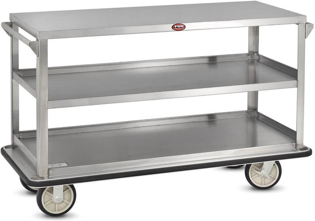 FWE - 1600 lbs Capacity Stainless Steel Queen Mary Cart with 12" Spacing 3 Levels, Also Edges Down - UC-312-62