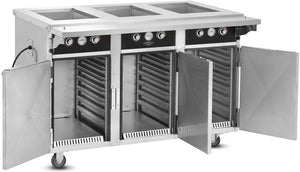 FWE - 220-240V 3 Deep Wells Electric Hot Food Serving Counter with Thermostatic Controls - HLC-3W6-7H-21-HWR (Special Order 4-6 weeks)