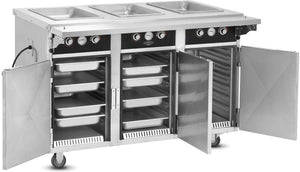 FWE - 220-240V 3 Deep Wells Electric Hot Food Serving Counter with Thermostatic Controls - HLC-3W6-7H-21-HWR (Special Order 4-6 weeks)