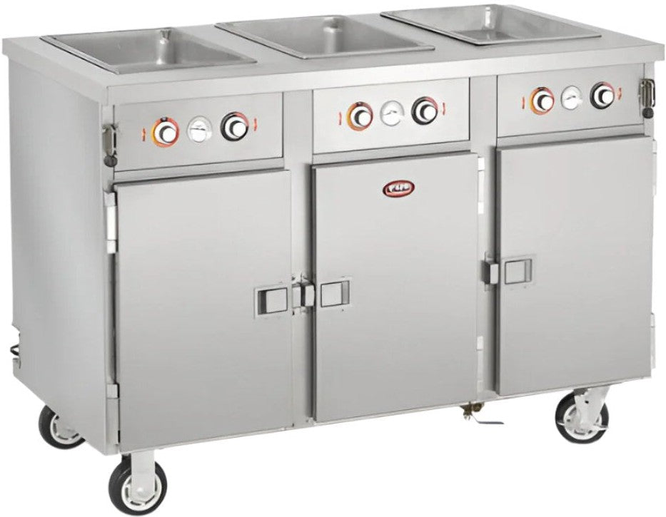 FWE - 220-240V 51" Handy Line Serving Cabinet with 3 Wells - HLC-3W6-7H-21-DRN (Special Order 4-6 weeks)