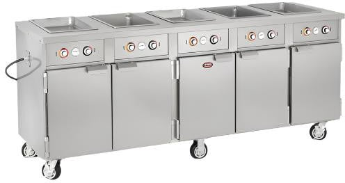 FWE - 220-240V 86" Handy Line Serving Cabinet with 5 Wells - HLC-5W6-7H-35-DRN (Special Order 4-6 weeks)