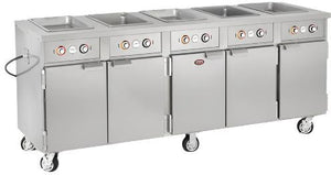 FWE - 220-240V 86" Handy Line Serving Cabinet with 5 Wells - HLC-5W6-7H-35-DRN (Special Order 4-6 weeks)