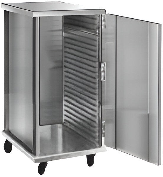 FWE - 24 Pan Aluminum Bun / Food Pan Enclosed Transport Cabinet with 1.5" Bottom Load Slides - ETC-1826-15-24-AL