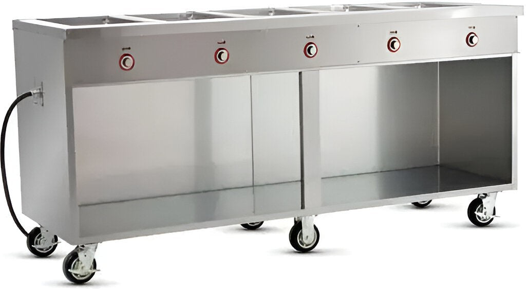 FWE - 240V 77" Handy Line Serving Cabinet with 5 Wells - HLC-5W6-1-DRN