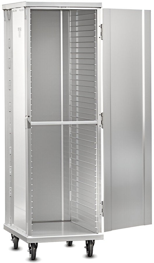 FWE - 40 Pan Aluminum Bun / Food Pan Enclosed Transport Cabinet with 1.5" Bottom Load Slides - ETC-1826-15-40-AL