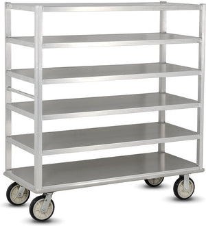 FWE - 75" Aluminum Queen Mary Cart with 6 Levels and Flat Up Edges - UCU-72-609AL