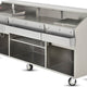 FWE - 95" Stainless Steel Convectional Beverage Service Mobile Bar with Shut-Off Drain - SCB-8