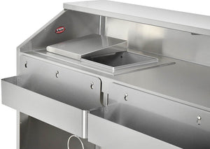 FWE - 95" Stainless Steel Convectional Beverage Service Mobile Bar with Shut-Off Drain - SCB-8