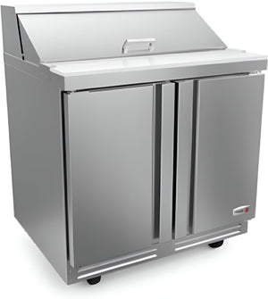 Fagor - 115 V, 10 cu. ft. Double Door Refrigerated Sandwich Prep Table - FST-36-10-N