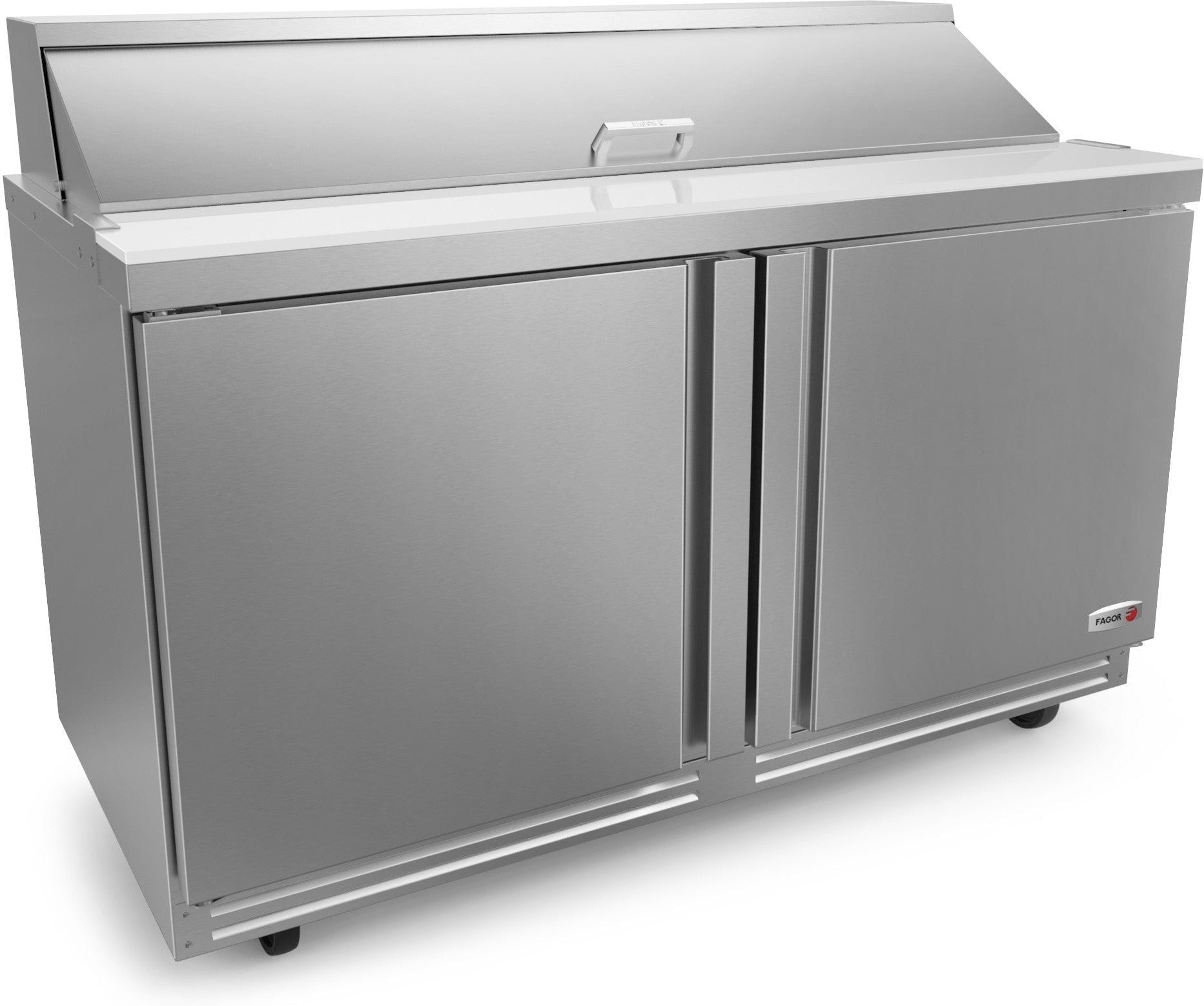 Fagor - 115 V, 12 cu. ft. Double Door Refrigerated Salad/Sandwich Prep Table - FST-48-12-N