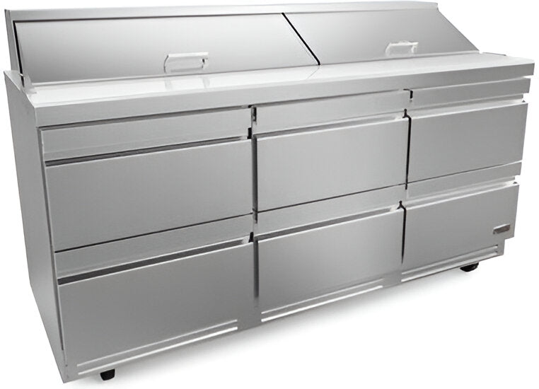 Fagor - 115 V, 18 cu. ft. Refrigerated Salad/Sandwich Prep Table With Six Drawer - FST-72-18-D6-N