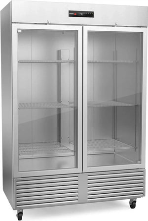 Fagor - 115 V Double Section Reach-in Refrigerators With Glass Door - QVR-2G-N