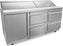 Fagor - 115V, 18 cu. ft. Single Door Refrigerated Salad/Sandwich Prep Table With Four Drawer - FST-72-18-D4-N