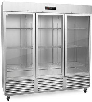 Fagor - 115V Three Section Reach-in Refrigerators With Glass Door - QVR-3G-N