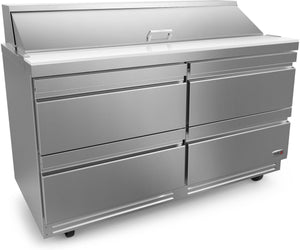 Fagor - 115V, cu. 16 ft. Refrigerated Salad/Sandwich Prep Table With Four Drawer - FST-60-16-D4-N