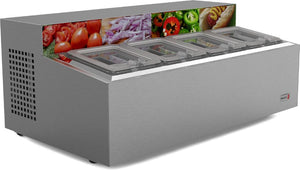 Fagor - CPR Series 115V, 15.75" Four Compartment Refrigerated Countertop Rail - CPR-60-4