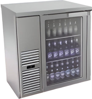 Fagor - FBB Series 115 V, 24.87" Stainless Steel Single Glass Door Back Bar Refrigerator - FBB-24GS-N