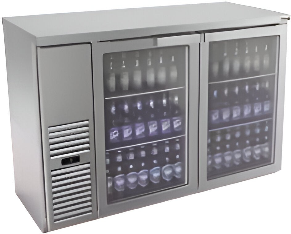 Fagor - FBB Series 115 V, 59.5" Stainless Steel Double Glass Door Back Bar Refrigerator - FBB-59GS-N