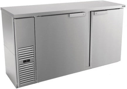 Fagor - FBB Series 115 V, 59.5" Stainless Steel Double Solid Door Back Bar Refrigerator - FBB-59S-N