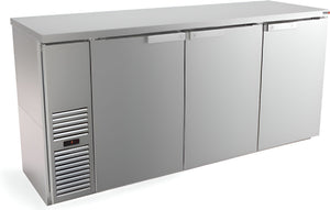 Fagor - FBB Series 115 V, 95.5" Stainless Steel Three Solid Door Back Bar Refrigerator - FBB-95S-N