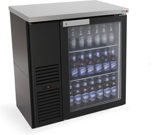 Fagor - FBB Series 115V, 24.87" Black Vinyl Finish Single Glass Door Back Bar Refrigerator - FBB-24G-N