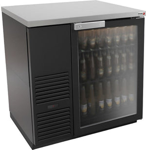 Fagor - FBB Series 115V, 36.75" Black Vinyl Finish Single Glass Door Back Bar Refrigerator - FBB-36G-N