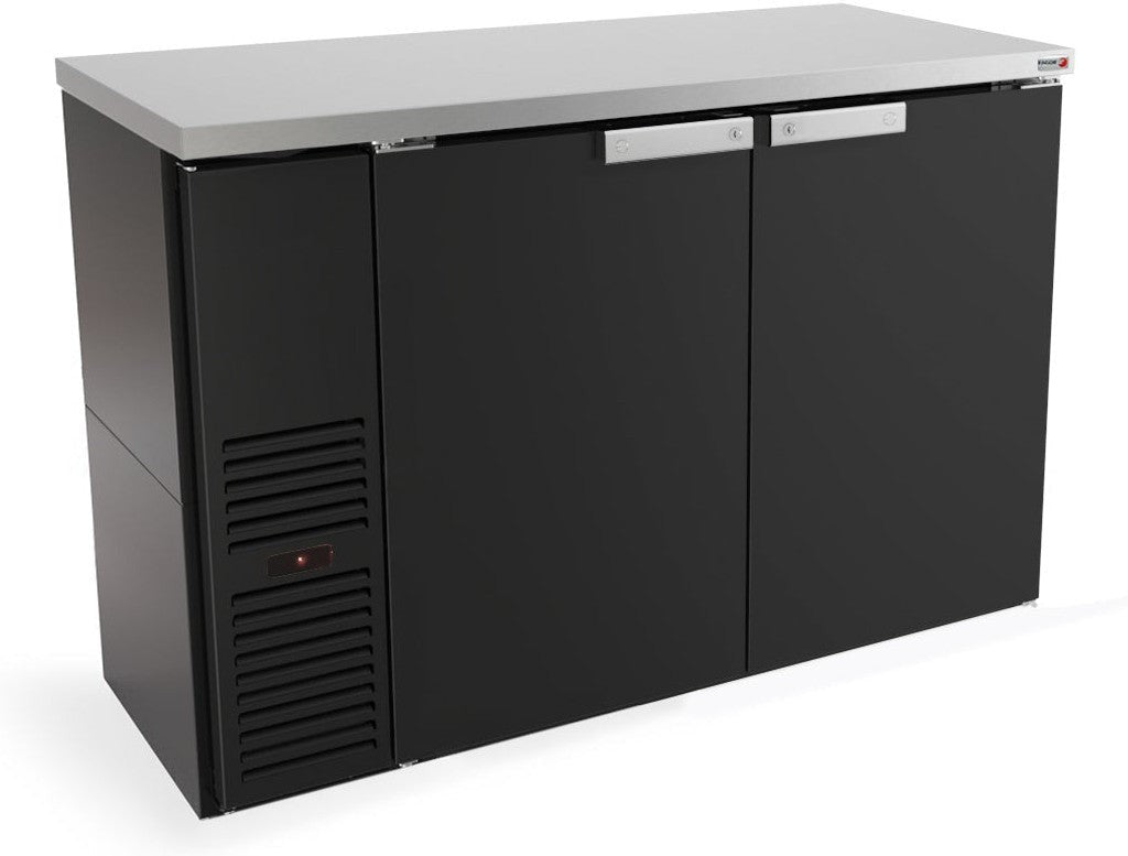 Fagor - FBB Series 115V, 69.5" Black Vinyl Finish Double Door Back Bar Refrigerator - FBB-69-N