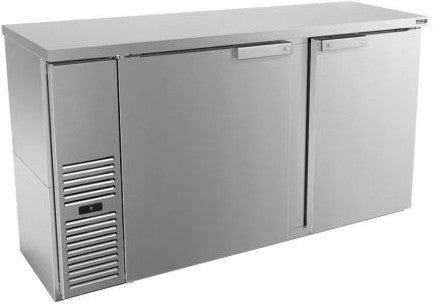 Fagor - FBB Series 115V, 69.5" Stainless Steel Double Solid Door Back Bar Refrigerator - FBB-69S-N