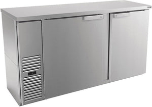 Fagor - FBB Slim Line Series 115 V, 62.25" Stainless Steel Finish Double Solid Door Back Bar Refrigerator - FBB-24-60S